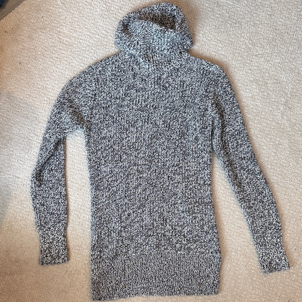 Gray Knit Turtleneck Sweater